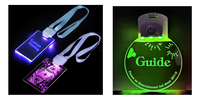 LIGHT UP LED CARDS & LANYARD 